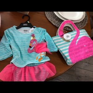 My Baby Pie flamingo swim suit rash guard